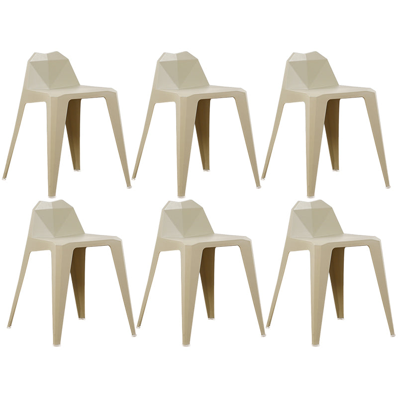 Chaise de salle à manger contemporaine à dossier solide, chaise de cuisine en plastique