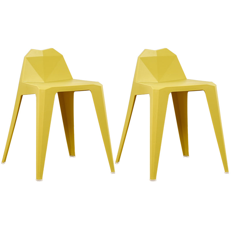 Chaise de salle à manger contemporaine à dossier solide, chaise de cuisine en plastique