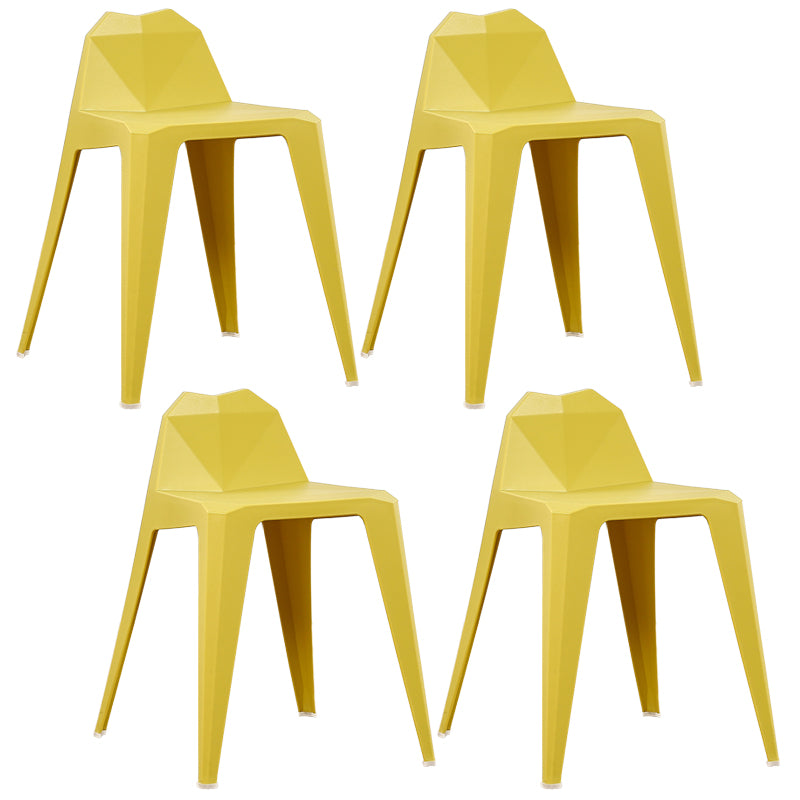 Chaise de salle à manger contemporaine à dossier solide, chaise de cuisine en plastique