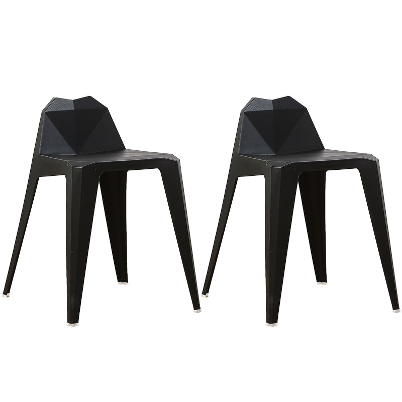 Chaise de salle à manger contemporaine à dossier solide, chaise de cuisine en plastique
