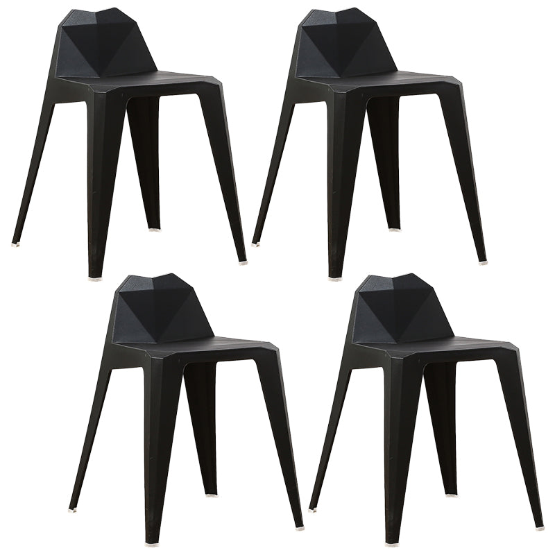 Chaise de salle à manger contemporaine à dossier solide, chaise de cuisine en plastique