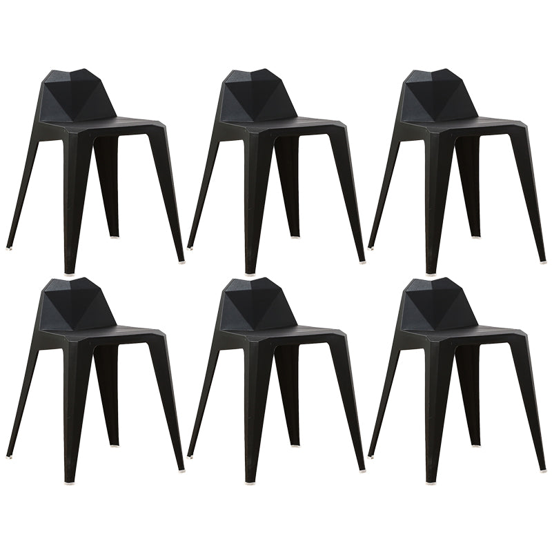 Chaise de salle à manger contemporaine à dossier solide, chaise de cuisine en plastique