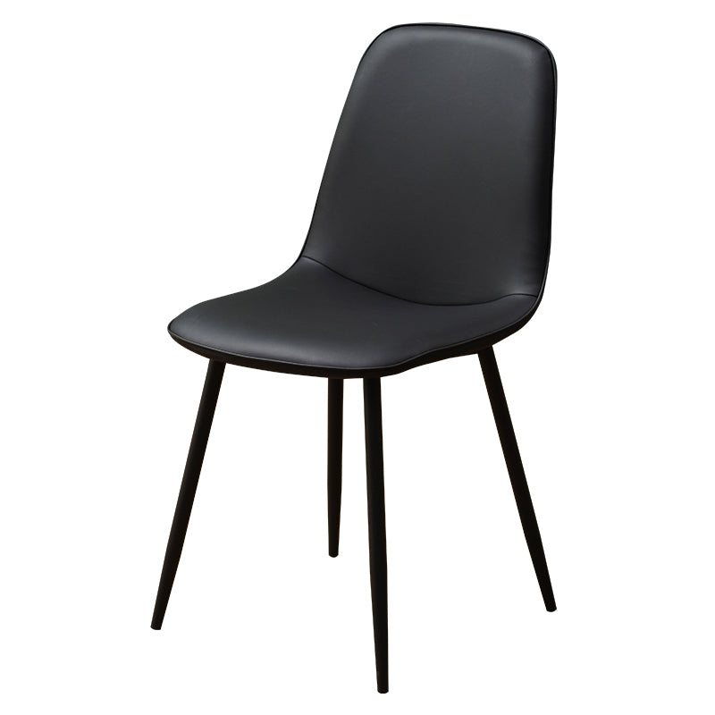 Chaise d'appoint de cuisine scandinave en cuir, finition mate, chaise de salle à manger à dossier solide