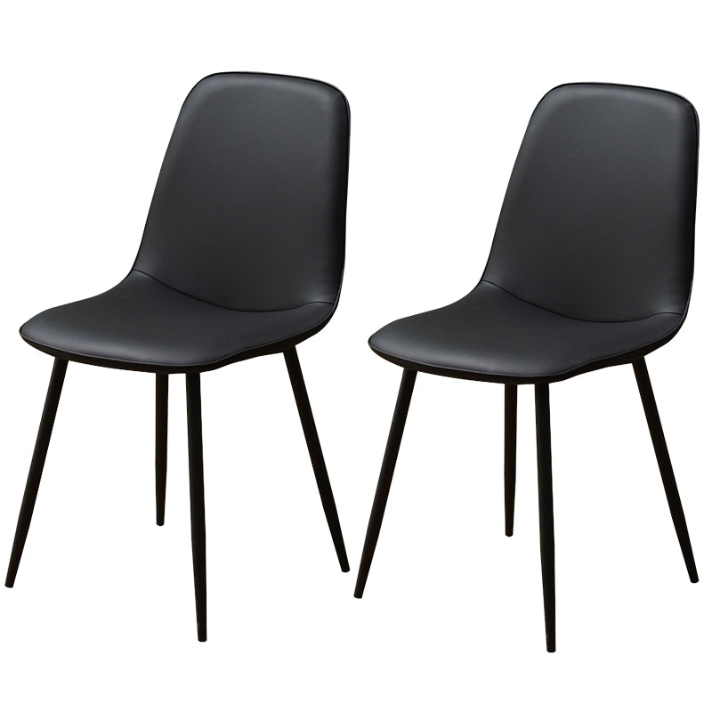 Chaise d'appoint de cuisine scandinave en cuir, finition mate, chaise de salle à manger à dossier solide