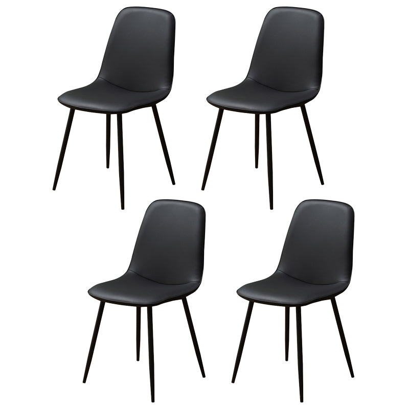 Chaise d'appoint de cuisine scandinave en cuir, finition mate, chaise de salle à manger à dossier solide