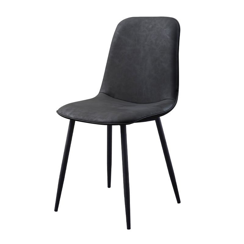 Chaise d'appoint de cuisine scandinave en cuir, finition mate, chaise de salle à manger à dossier solide