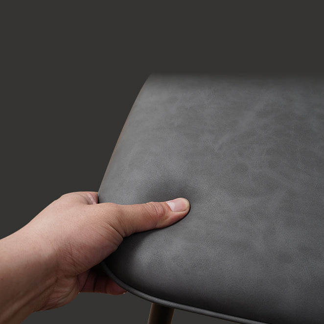 Chaise d'appoint de cuisine scandinave en cuir, finition mate, chaise de salle à manger à dossier solide
