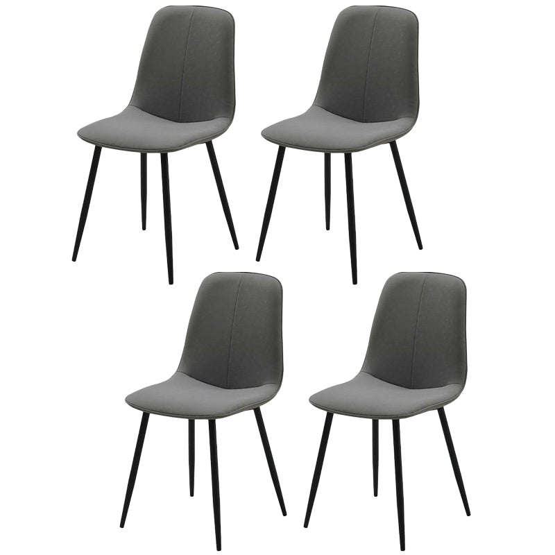 Chaise d'appoint de cuisine scandinave en cuir, finition mate, chaise de salle à manger à dossier solide