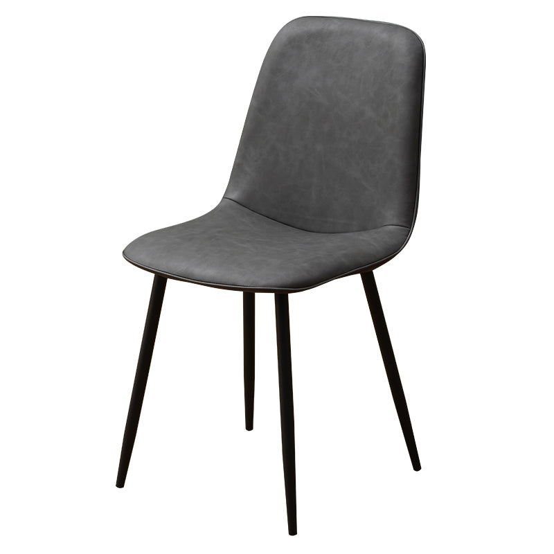 Chaise d'appoint de cuisine scandinave en cuir, finition mate, chaise de salle à manger à dossier solide