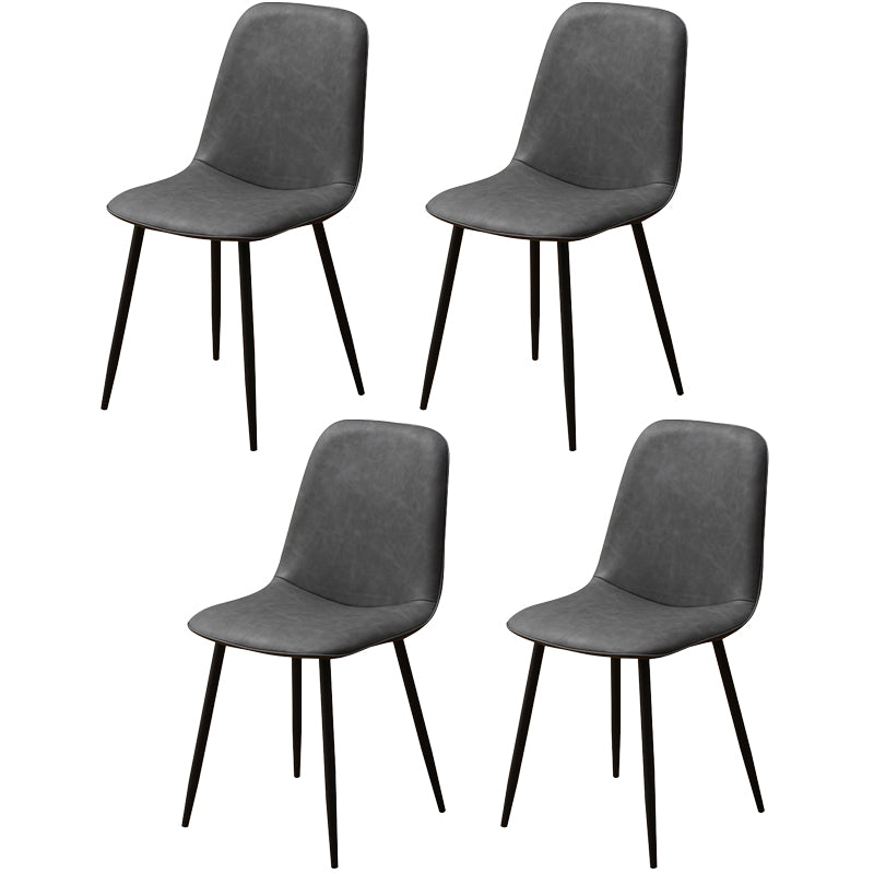 Chaise d'appoint de cuisine scandinave en cuir, finition mate, chaise de salle à manger à dossier solide