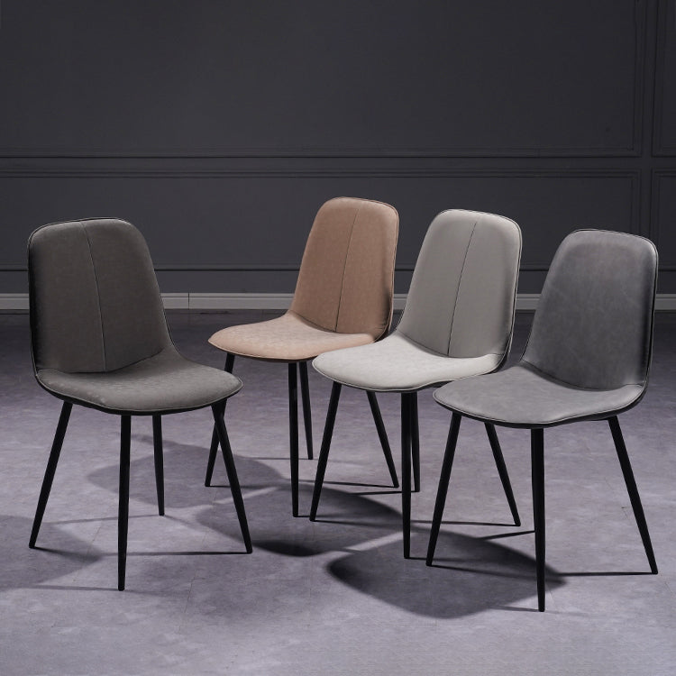 Chaise d'appoint de cuisine scandinave en cuir, finition mate, chaise de salle à manger à dossier solide