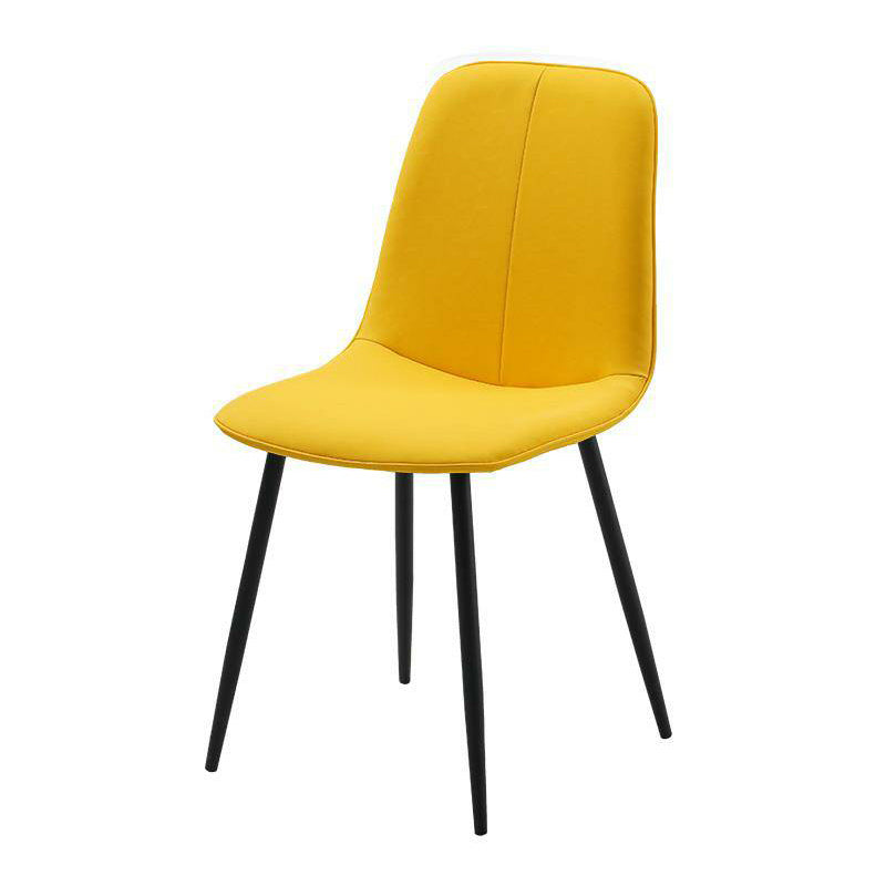 Chaise d'appoint de cuisine scandinave en cuir, finition mate, chaise de salle à manger à dossier solide