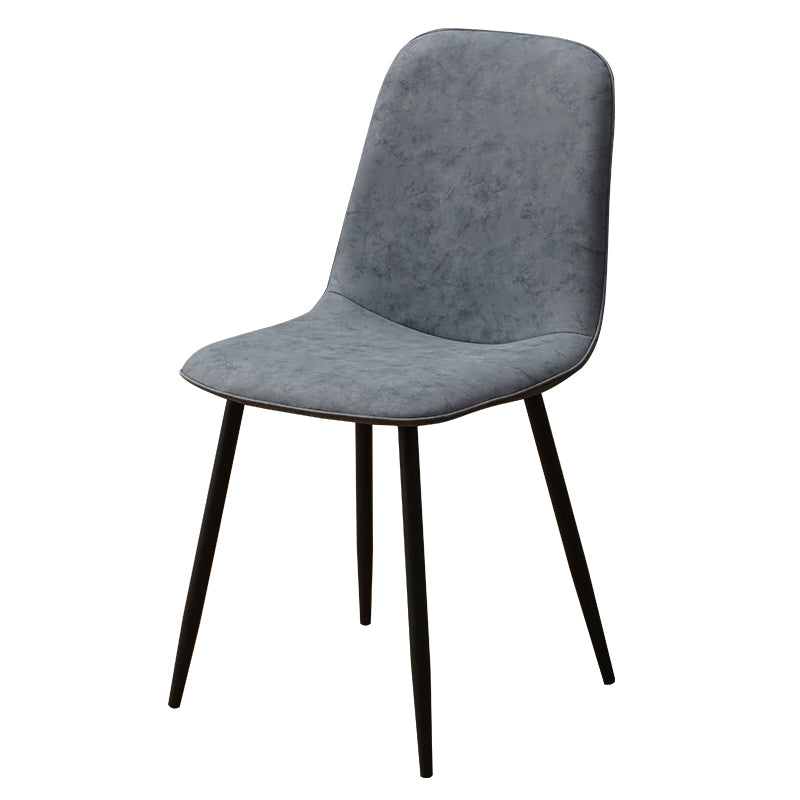 Chaise d'appoint de cuisine scandinave en cuir, finition mate, chaise de salle à manger à dossier solide