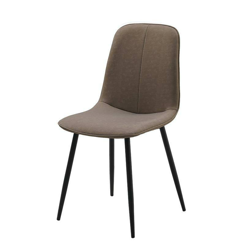 Chaise d'appoint de cuisine scandinave en cuir, finition mate, chaise de salle à manger à dossier solide