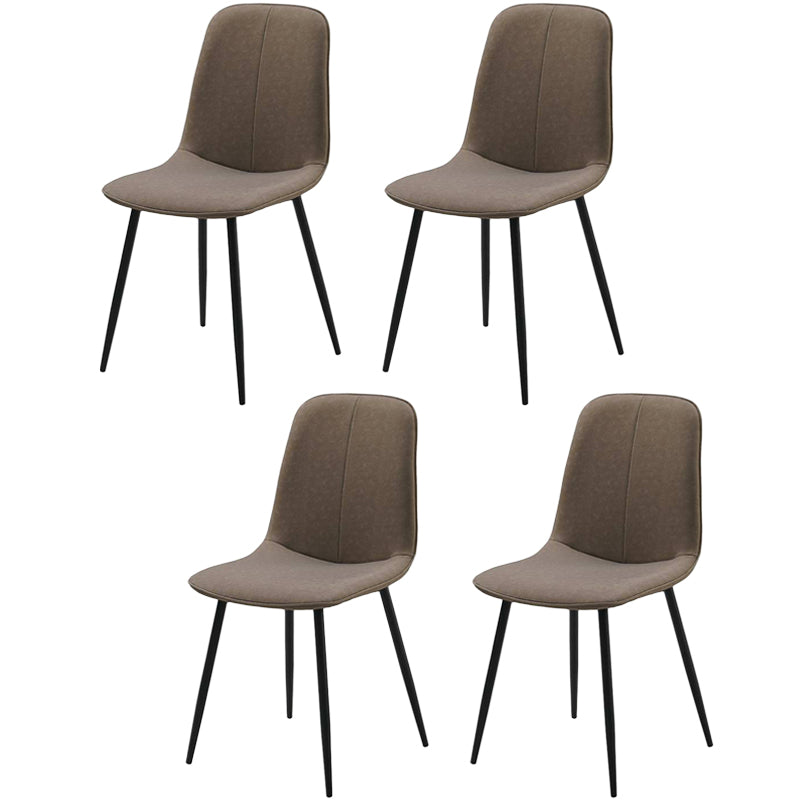 Chaise d'appoint de cuisine scandinave en cuir, finition mate, chaise de salle à manger à dossier solide