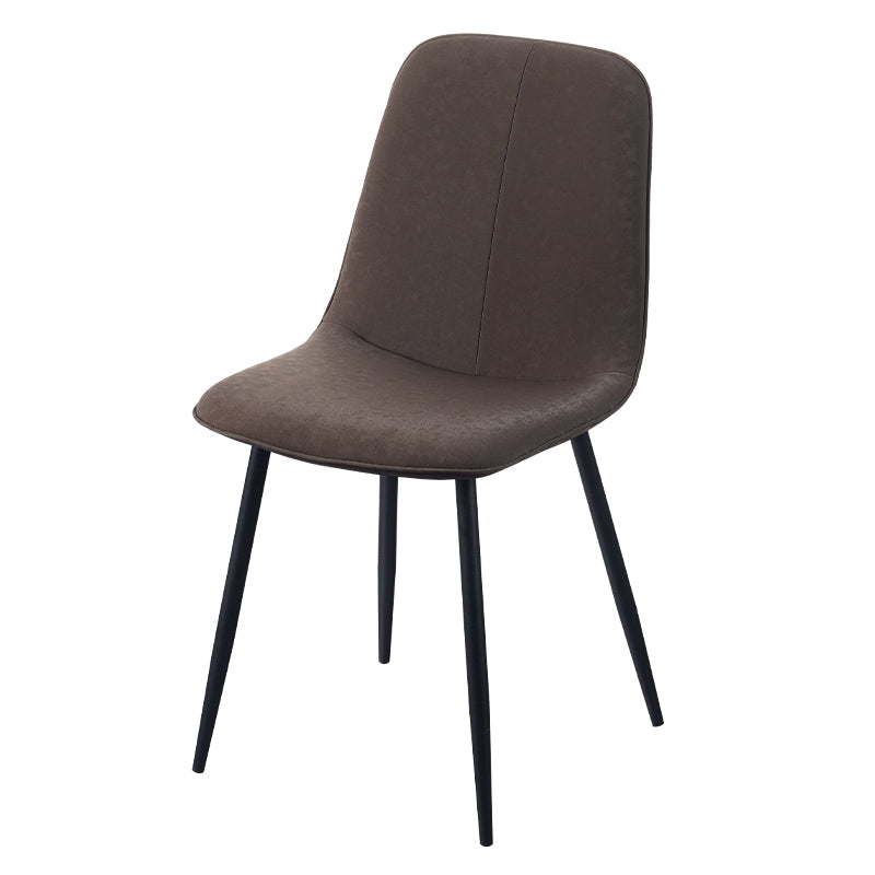Chaise d'appoint de cuisine scandinave en cuir, finition mate, chaise de salle à manger à dossier solide