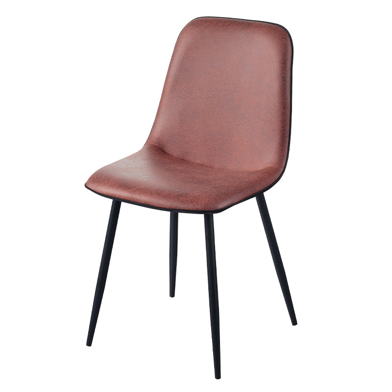 Chaise d'appoint de cuisine scandinave en cuir, finition mate, chaise de salle à manger à dossier solide
