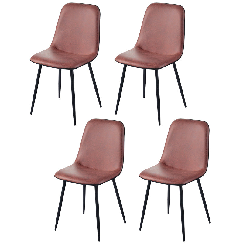 Chaise d'appoint de cuisine scandinave en cuir, finition mate, chaise de salle à manger à dossier solide