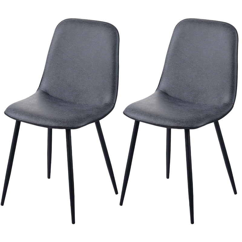 Chaise d'appoint de cuisine scandinave en cuir, finition mate, chaise de salle à manger à dossier solide