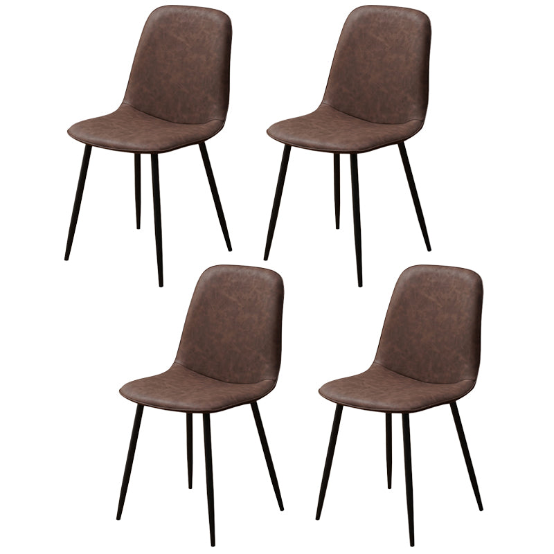 Chaise d'appoint de cuisine scandinave en cuir, finition mate, chaise de salle à manger à dossier solide