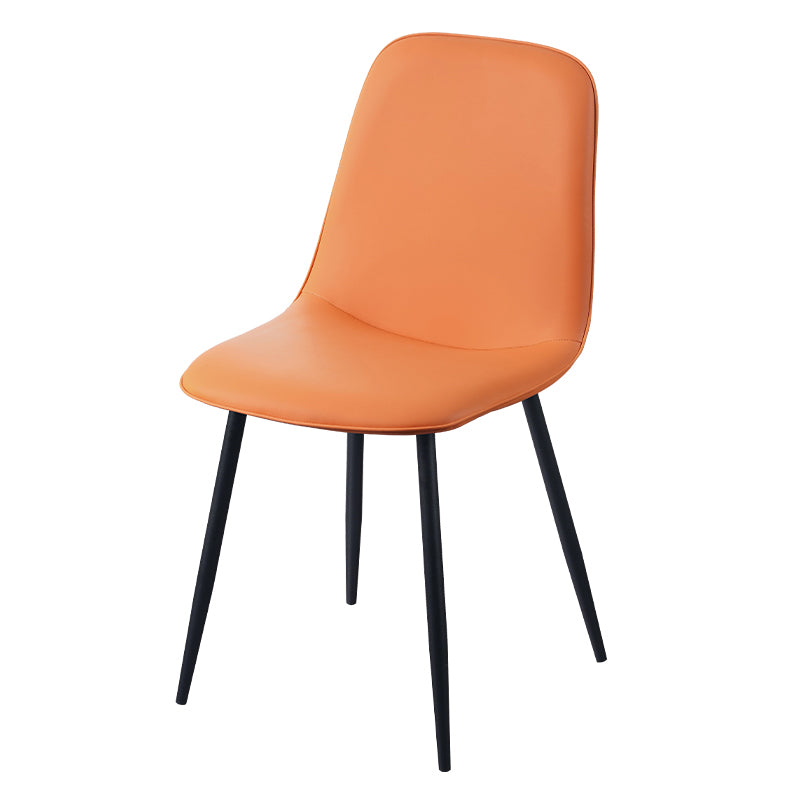 Chaise d'appoint de cuisine scandinave en cuir, finition mate, chaise de salle à manger à dossier solide