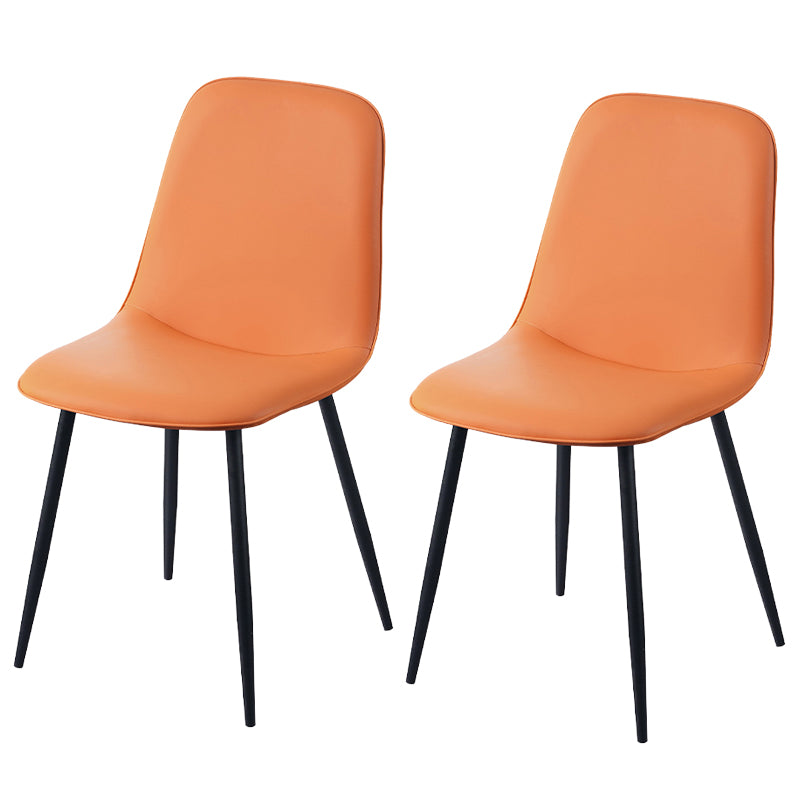 Chaise d'appoint de cuisine scandinave en cuir, finition mate, chaise de salle à manger à dossier solide
