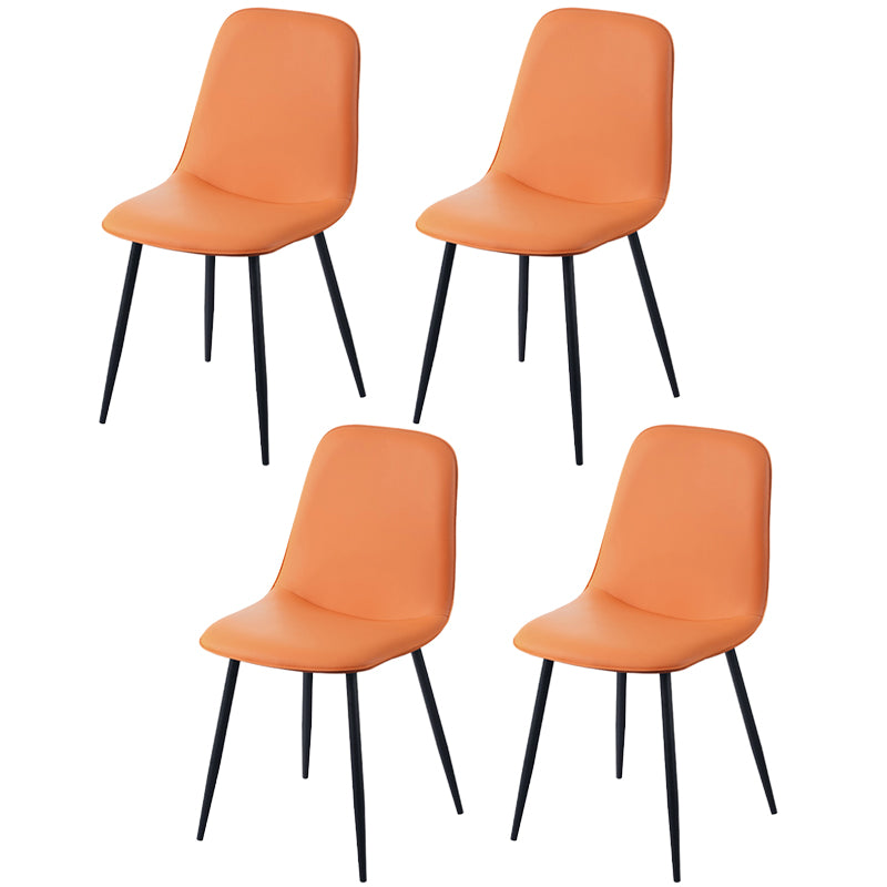 Chaise d'appoint de cuisine scandinave en cuir, finition mate, chaise de salle à manger à dossier solide