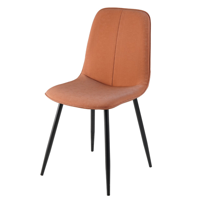 Chaise d'appoint de cuisine scandinave en cuir, finition mate, chaise de salle à manger à dossier solide