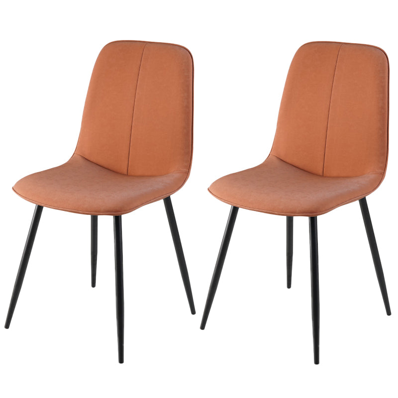 Chaise d'appoint de cuisine scandinave en cuir, finition mate, chaise de salle à manger à dossier solide