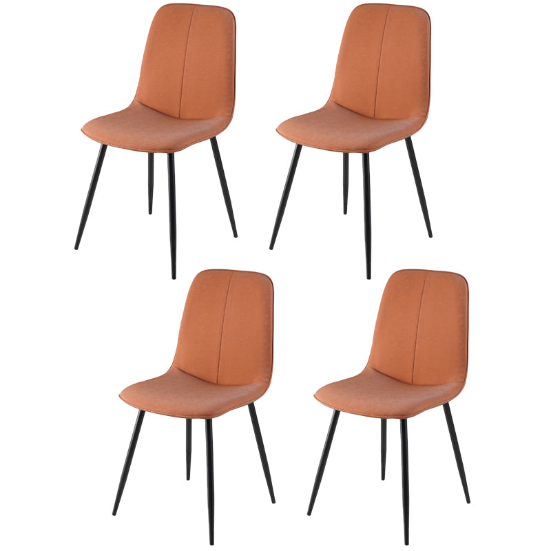 Chaise d'appoint de cuisine scandinave en cuir, finition mate, chaise de salle à manger à dossier solide