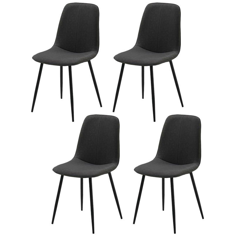 Chaise d'appoint de cuisine scandinave en cuir, finition mate, chaise de salle à manger à dossier solide