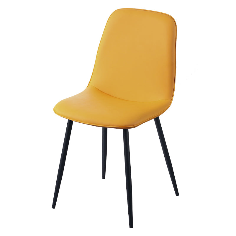 Chaise d'appoint de cuisine scandinave en cuir, finition mate, chaise de salle à manger à dossier solide