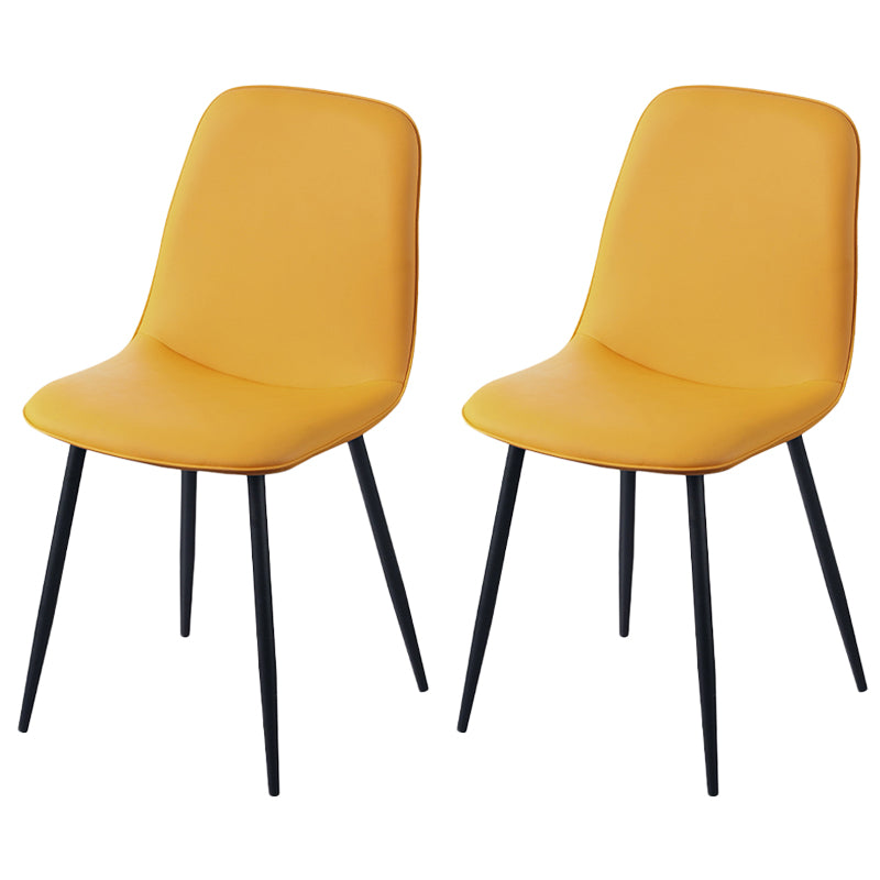 Chaise d'appoint de cuisine scandinave en cuir, finition mate, chaise de salle à manger à dossier solide