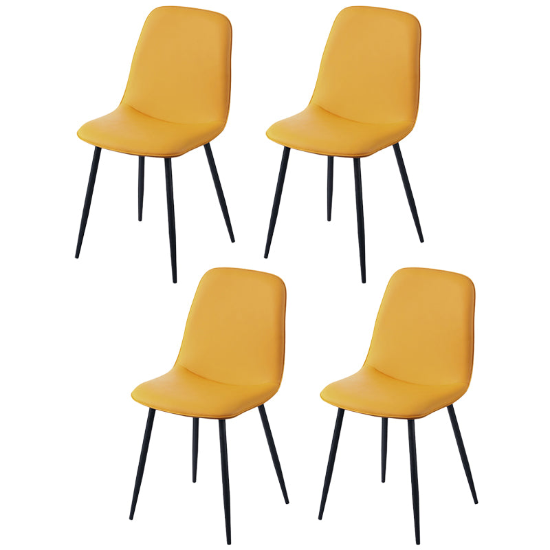 Chaise d'appoint de cuisine scandinave en cuir, finition mate, chaise de salle à manger à dossier solide