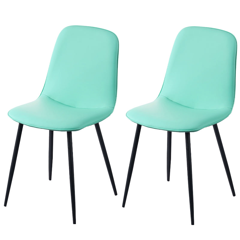 Chaise d'appoint de cuisine scandinave en cuir, finition mate, chaise de salle à manger à dossier solide