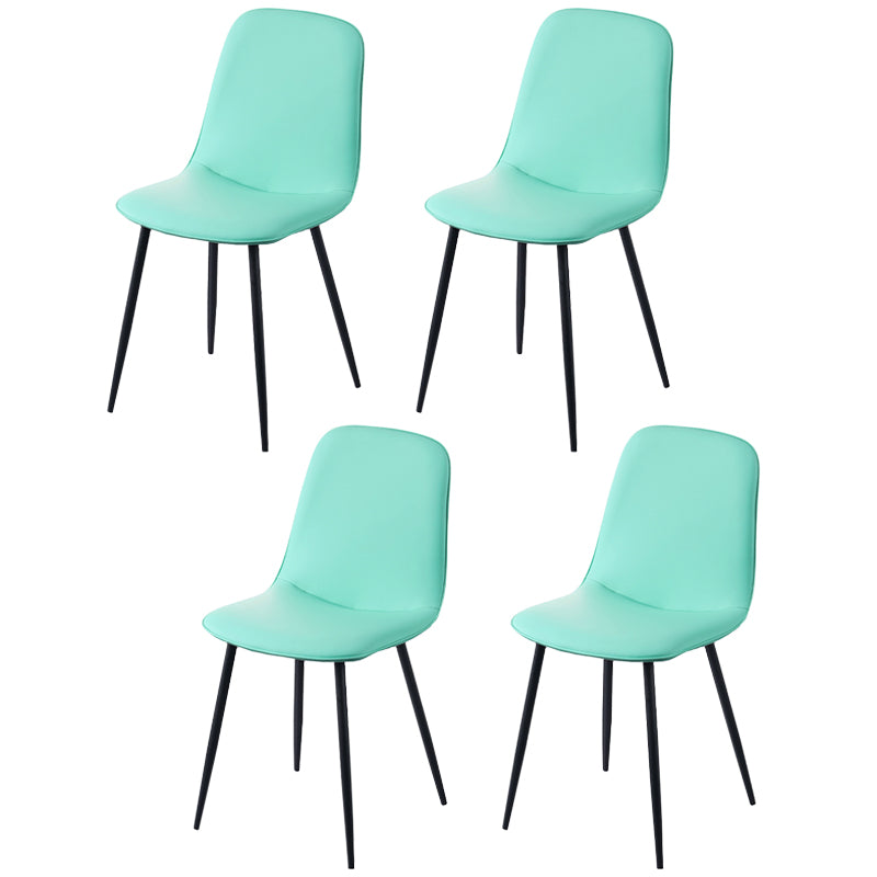Chaise d'appoint de cuisine scandinave en cuir, finition mate, chaise de salle à manger à dossier solide