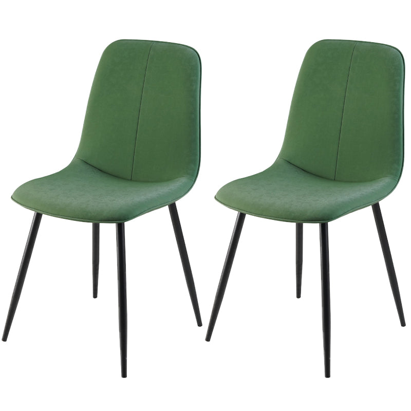 Chaise d'appoint de cuisine scandinave en cuir, finition mate, chaise de salle à manger à dossier solide