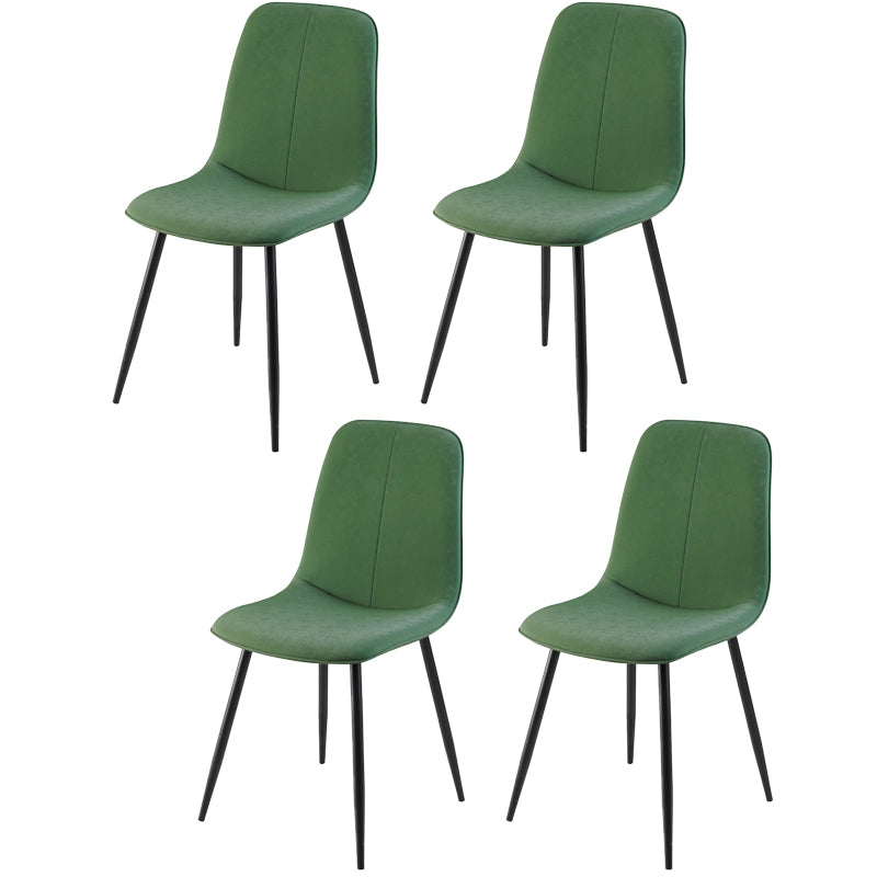 Chaise d'appoint de cuisine scandinave en cuir, finition mate, chaise de salle à manger à dossier solide