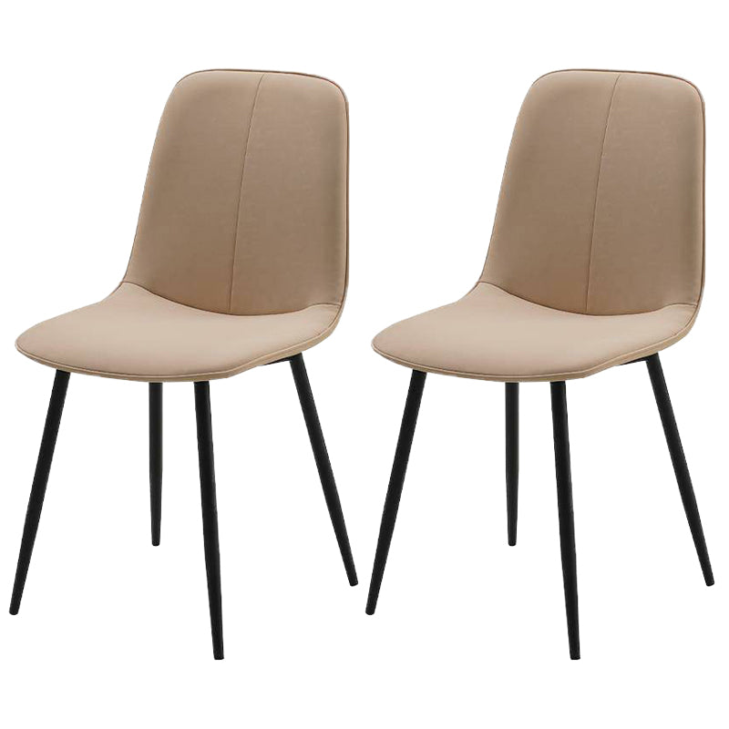 Chaise d'appoint de cuisine scandinave en cuir, finition mate, chaise de salle à manger à dossier solide