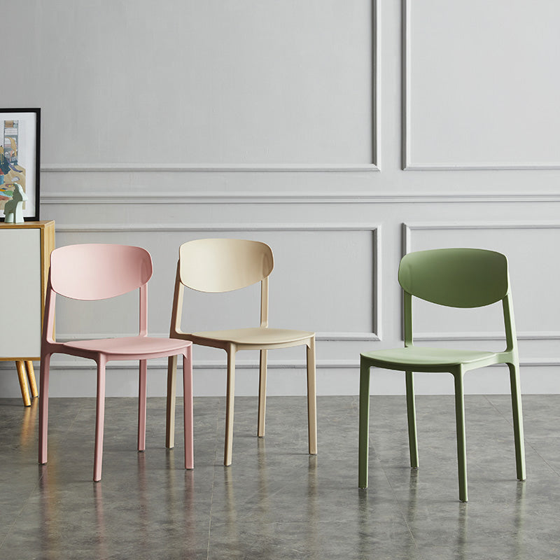 Minimalist Opening Back Dining Side Chair Kitchen Plastic Dining Side Chair