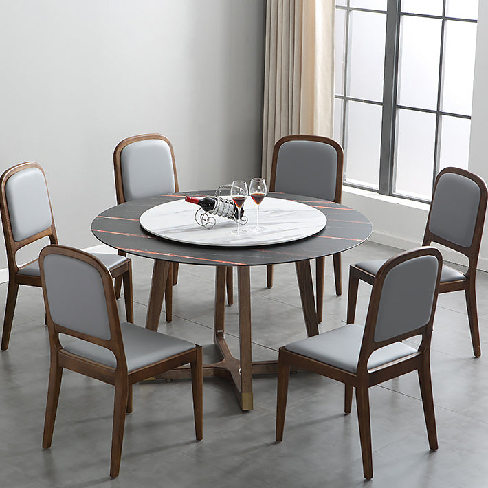 Chaise de salle à manger solide latérale de Style moderne, chaise à dossier ouvert en cuir pour usage domestique
