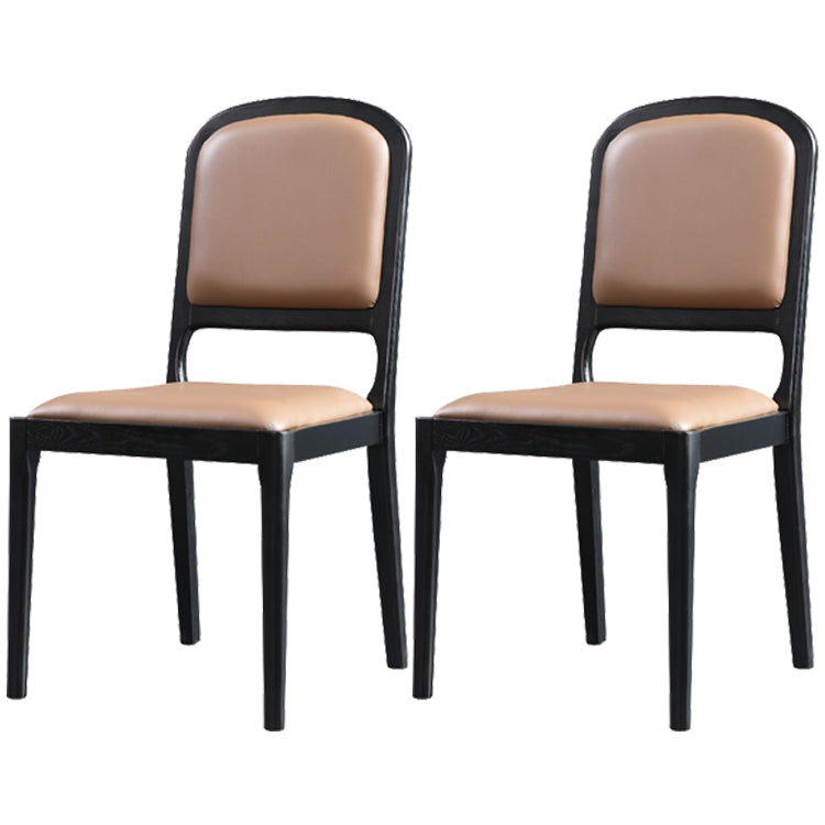 Chaise de salle à manger solide latérale de Style moderne, chaise à dossier ouvert en cuir pour usage domestique
