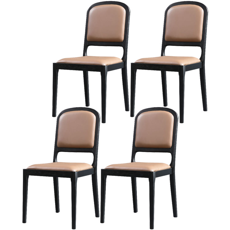 Chaise de salle à manger solide latérale de Style moderne, chaise à dossier ouvert en cuir pour usage domestique