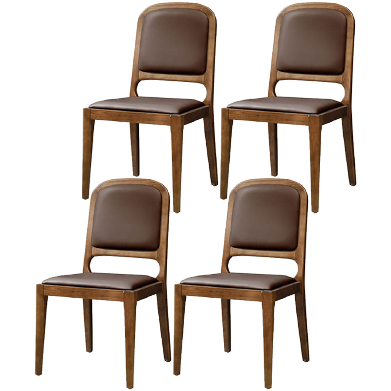 Chaise de salle à manger solide latérale de Style moderne, chaise à dossier ouvert en cuir pour usage domestique