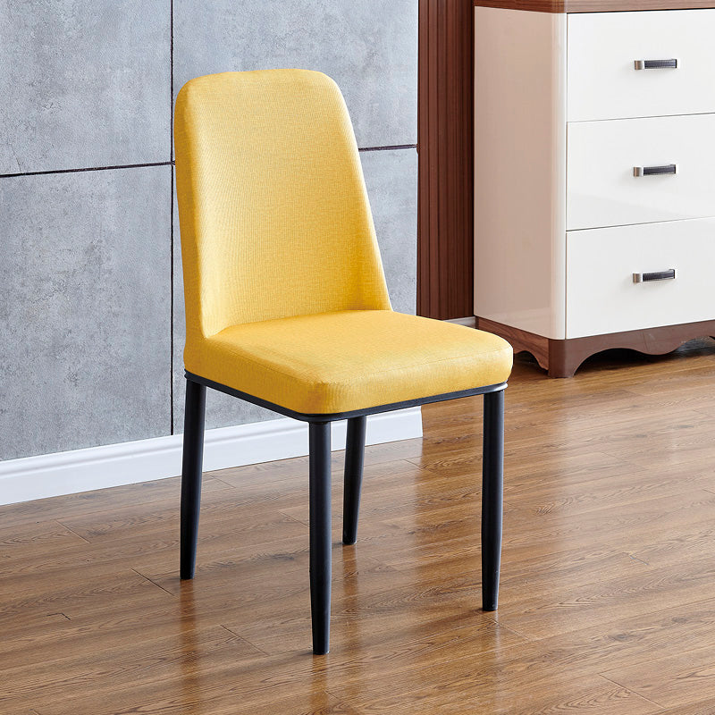 Contemporary Home Side Chair Parsons Back Metal Dining Room Chair with Sponge Cushion