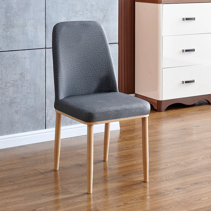 Contemporary Home Side Chair Parsons Back Metal Dining Room Chair with Sponge Cushion