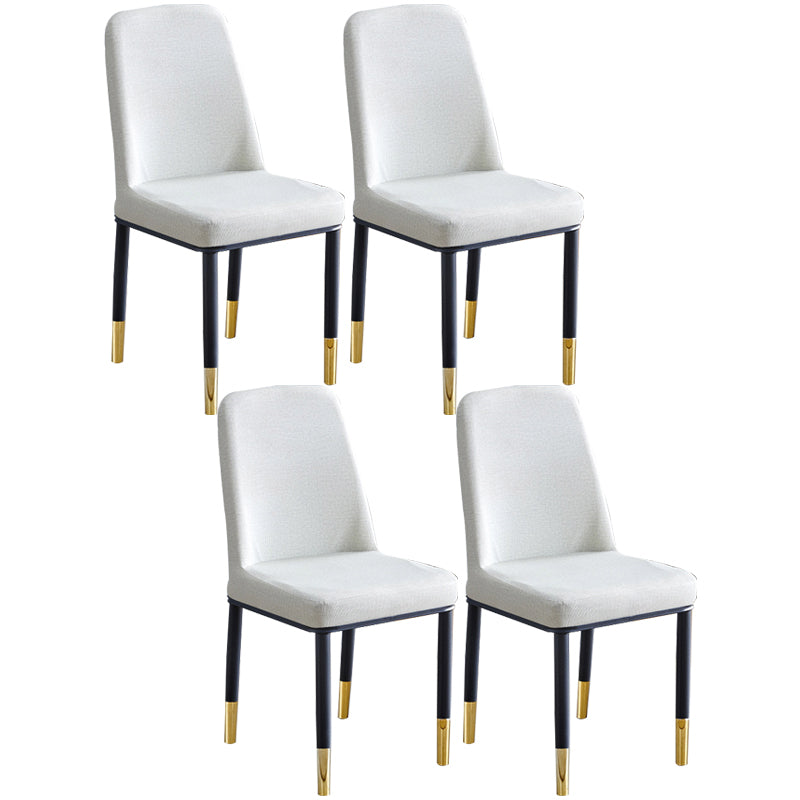 Contemporary Home Side Chair Parsons Back Metal Dining Room Chair with Sponge Cushion