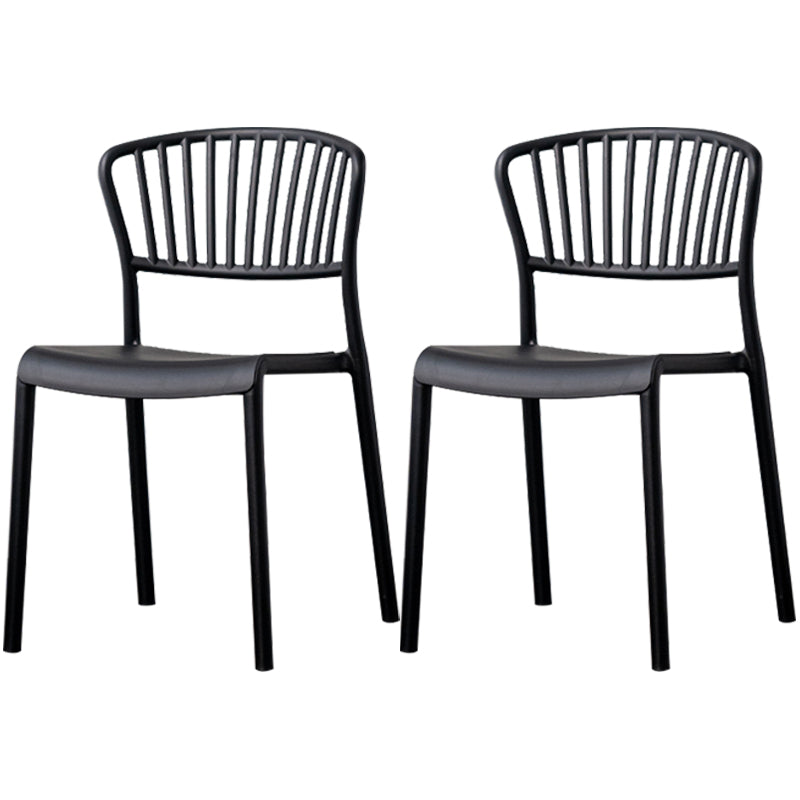 Chaise de salle à manger en plastique de Style nordique, chaise latérale à dossier à lattes pour usage domestique