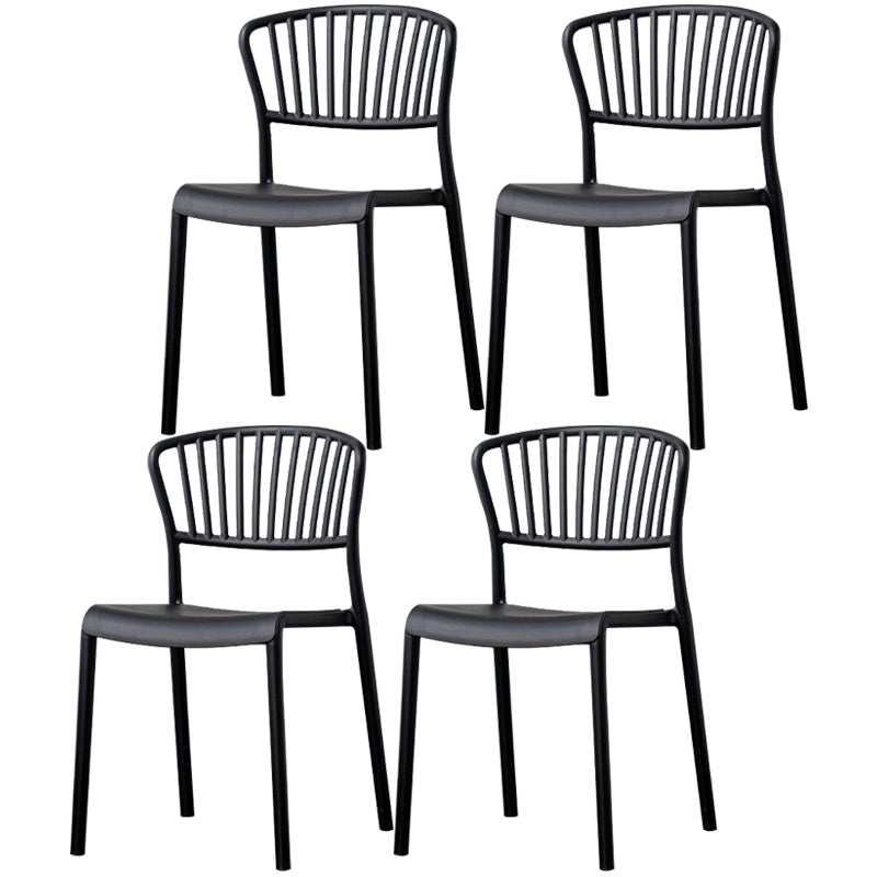 Chaise de salle à manger en plastique de Style nordique, chaise latérale à dossier à lattes pour usage domestique