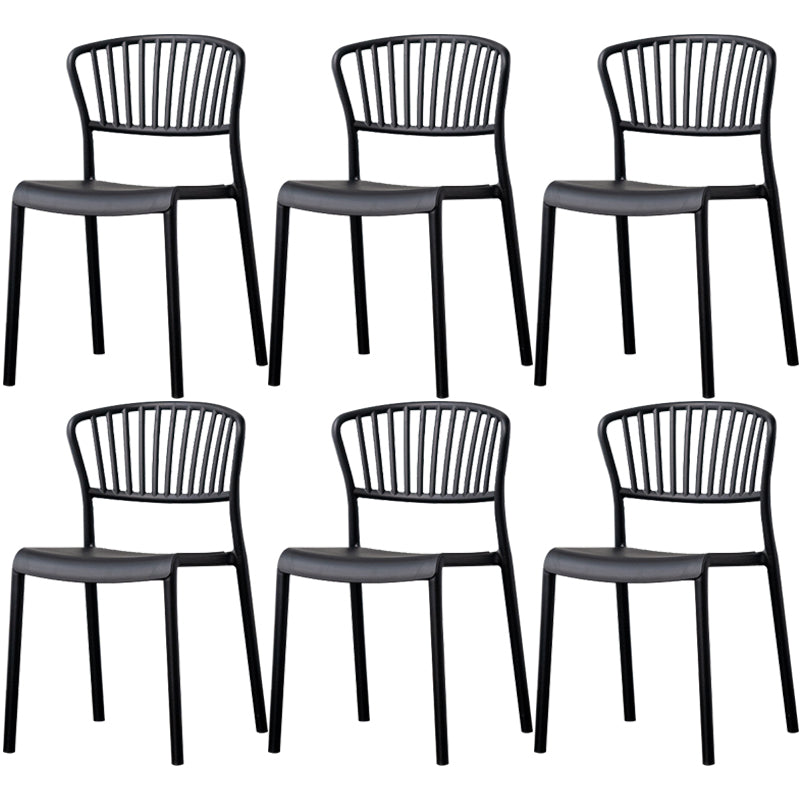 Chaise de salle à manger en plastique de Style nordique, chaise latérale à dossier à lattes pour usage domestique